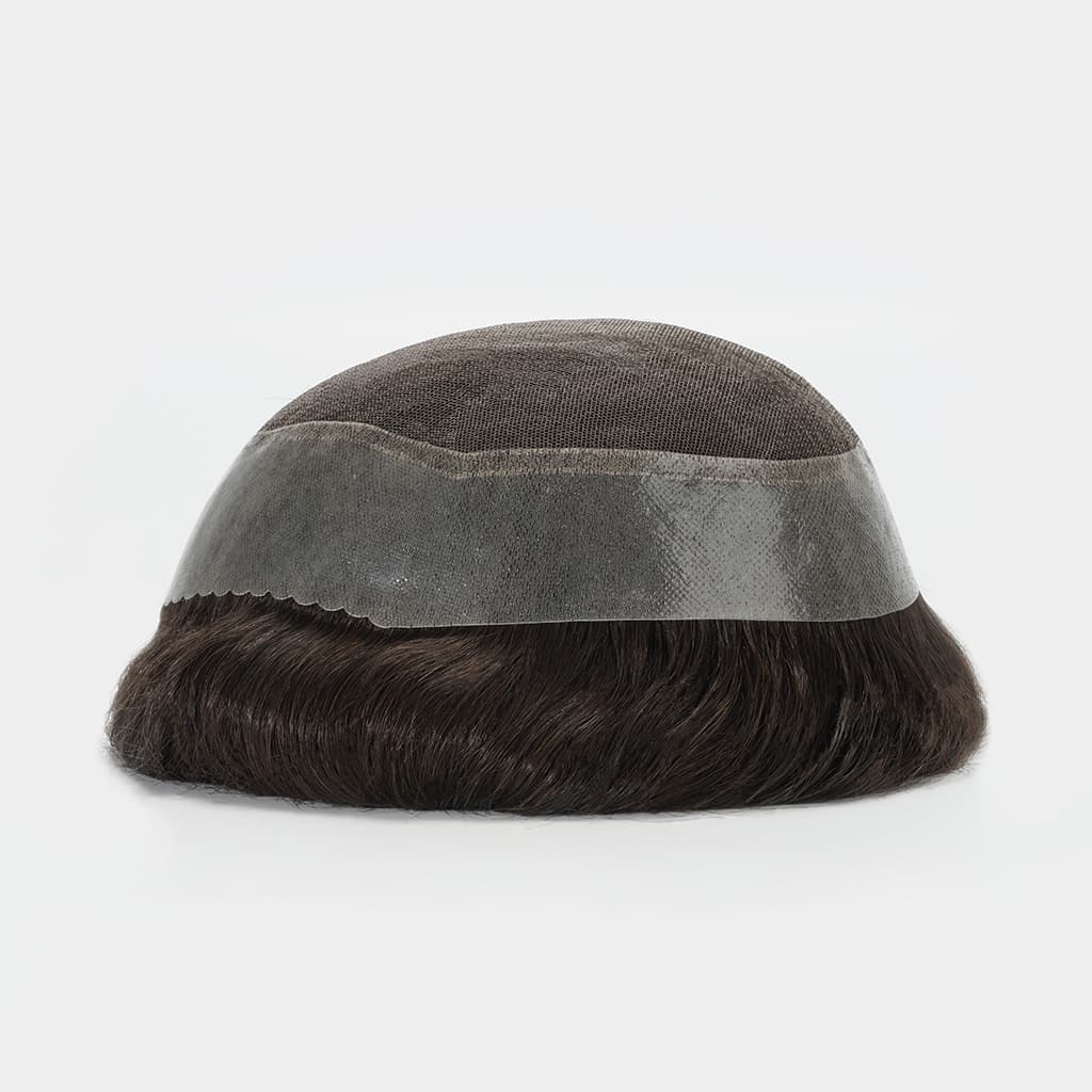 AUSTRALIA-S Swiss Lace Hair System Toupee for Men with PU Perimeter & Scallop Front
