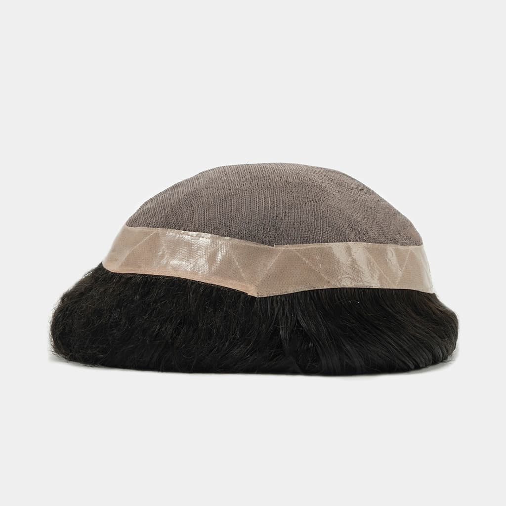 D7-3-BH Fine Mono Hair System With Baby Hair PU Perimeter for Wholesale