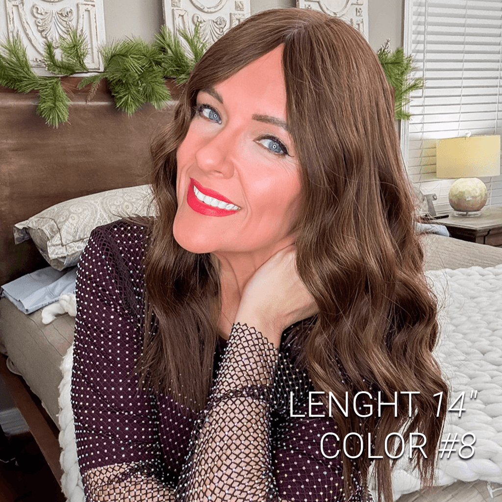 JULIE Deluxe Mono Top Human Hair Topper with an NPU Front