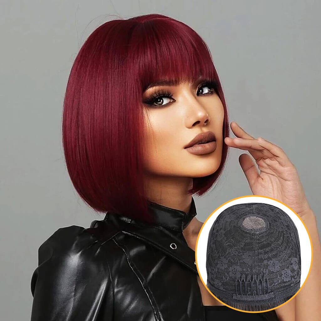 LXM-O Black Blonde Bob Wig With Bangs Wholesale